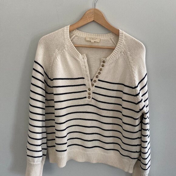 Sezane Léontine Jumper - Ecru/Navy - Picture 2 of 8